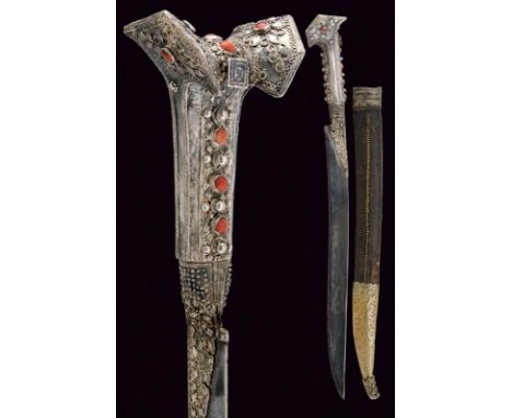dating: 19th Century provenance: Turkey, Slightly curved, single-edged blade, with Arabic mark and date '1216' in Arabic on t