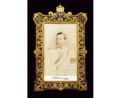 dating: 1890 provenance: Berlin, Big, original photograph depicting Kaiser in uniform with orders. Signed in ink 'Wilhelm J. 