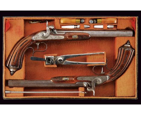 dating: Mid 19th Century provenance: Belgium, Rifled, 11 mm cal barrels (bores with pitting, visible rifling) made of fine da