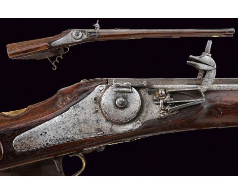 dating: 18th Century provenance: Austria, Octagonal, rifled, 13 mm cal barrel, with iron rear sight and brass foresight. Slid