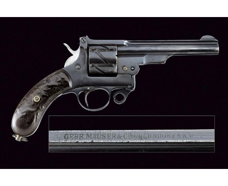 dating: 1878 provenance: Germany, Round, rifled, 9 mm cal. barrel, with rib marked 'GEBR MAUSER &amp; C.IE OBERNDORF A/N.' (t