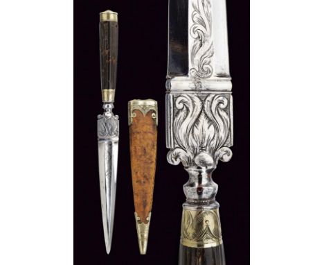 dating: First half of the 19th Century provenance: Southern Italy, Solid, steel, double-edged blade, with fuller at the cente