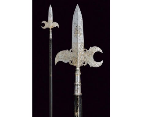 dating: 18th Century provenance: Europe, Cusp with double edges, ribbed at the center, strongly concave spearhead, with small