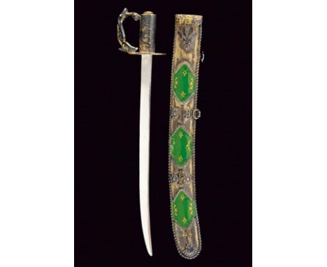 dating: circa 1900 provenance: Europe, Finely crafted, with smooth blade. Gilded silver hilt and scabbard, the scabbard also 