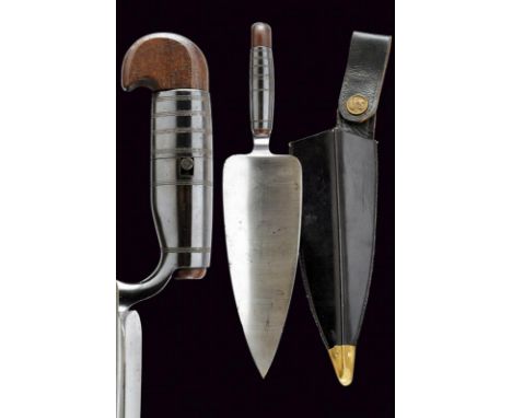 dating: last quarter of the 19th Century provenance: USA, Straight blade with ribber back. Browned iron socket with patent ma