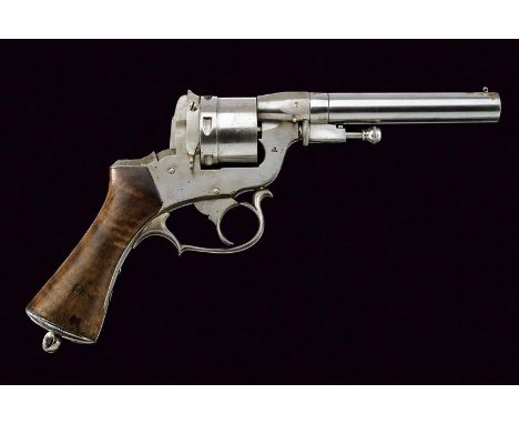 dating: about 1880 provenance: Paris, Round, rifled, 11 mm cal. barrel, with foresight. Smooth, six-shot cylinder, smooth fra