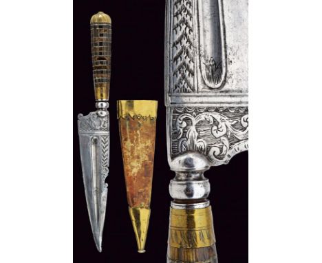 dating: First half of the 19th Century provenance: Southern Italy, Triangular, single-and-false-edged blade with slightly rai