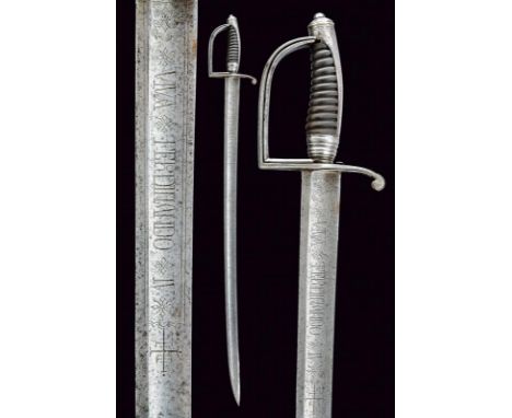 dating: first quarter of the 19th Century provenance: Kingdom of the Two Sicilies, Wide, slightly-curved blade with fuller, s