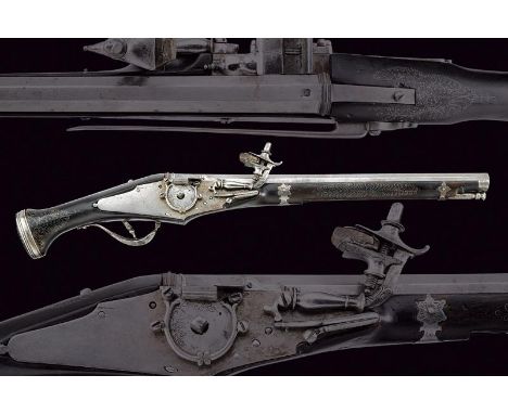 dating: second quarter of the 17th Century provenance: Ferlach, Long, smoothbore, octagonal, 14 mm cal. barrel, slightly tape