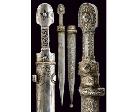 dating: Late 19th Century provenance: Caucasia, Straight, double-edged blade with triple groove and remains of engraving, the