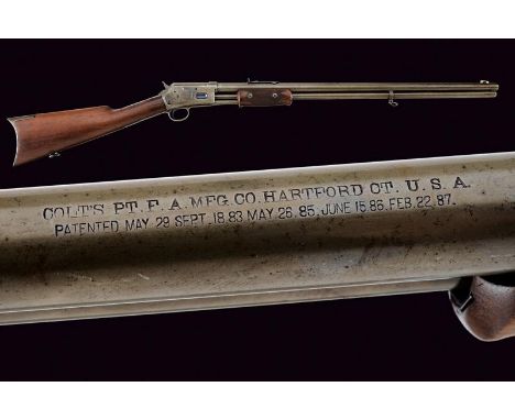 dating: 1886 provenance: USA, Round, rifled barrel (visible rifling, light pitting inside), featuring mark of the company and