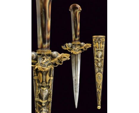 dating: Late 19th Century provenance: France, Solid, straight, double-edged blade with central rib and two grooves, areas wit