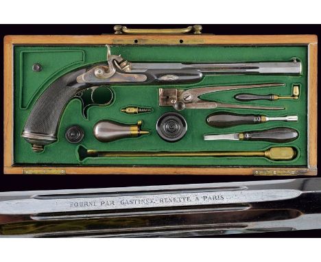 dating: Mid 19th Century provenance: Paris, Rufled, three-stage, 11.3 mm cal barrel, sixteen-sided at the center with fine gr