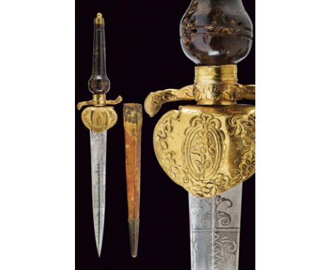 dating: First half of the 19th Century provenance: Europe, Triangular blade from an English small sword marked 'Honi Soit qui