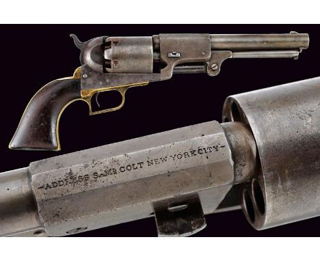 dating: 1851 provenance: USA, Cylindrical, 7-1/2', 44 cal. barrel (pitting and scaling inside, visible rifling) with octagona