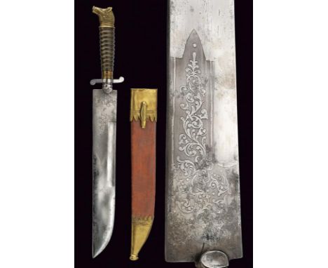 dating: Early 19th Century provenance: Southern Italy, Large, single-and false-edged blade, with light fuller under the back,