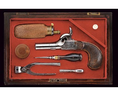 dating: Mid 19th Century provenance: Belgium, Round, turn-off, smoothbore, 12 mm cal barrel (small damaged parts), marked '12