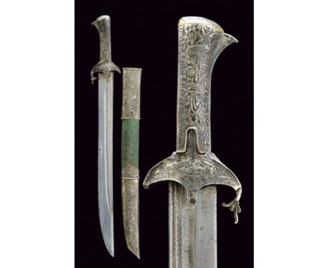 dating: Second half of the 19th Century provenance: Persia, Wide, slightly short, single-and-false-edged blade, with triple g
