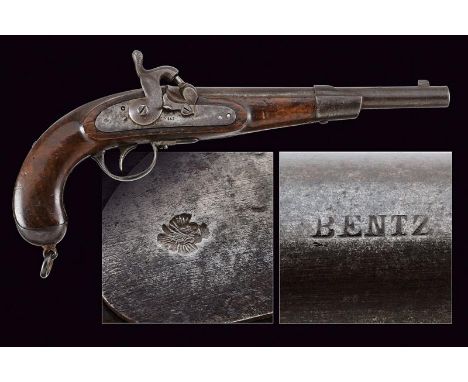dating: 1863 provenance: Austria, Round, rifled, 13 mm cal barrel with front sight and grooved rear sight continuing to the t