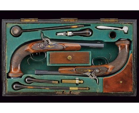 dating: about 1810 provenance: Ofen, Octagonal, rifled, 12,5 mm cal barrels, signed 'KIRNER' in gold, the base with frame, th