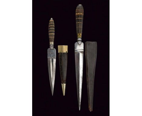 dating: First half of the 19th Century provenance: Southern Italy, One with a straight, double-edged blade with central fulle