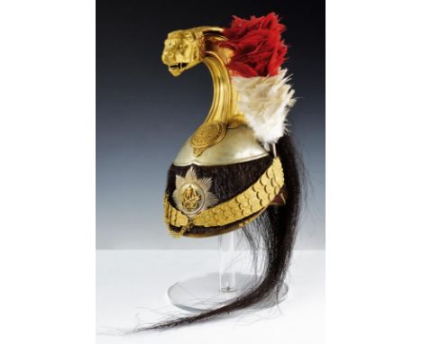 dating: about 1920 provenance: Papal States, Silver-plated skull with gilded crest and mounts, the front shaped as a lion's h