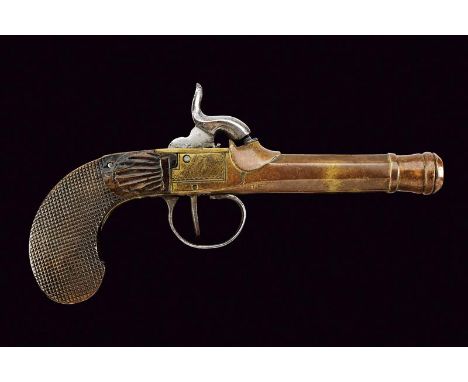 dating: Mid 19th Century provenance: Belgium, Smoothbore, brass, 11 mm cal. barrel, moulded nozzle with the mark of the Liège