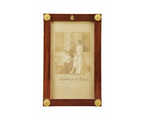 dating: 1912 provenance: Berlin, Beautiful photograph depicting the Kaiser with his wife Augusta Victoria and their daughter 