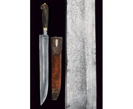 dating: Early 19th Century provenance: Southern Italy, Large, straight, single-and false-edged blade with wide fuller, etched