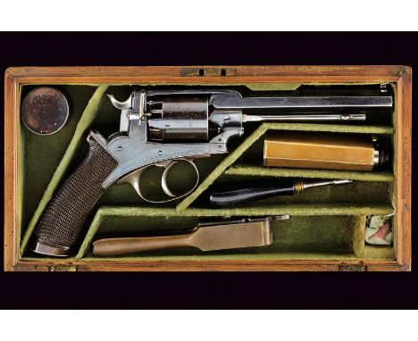 dating: about 1855 provenance: London, Octagonal, rifled, 11 mm cal barrel (clean bore, clearly visible rifling) with front s