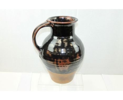 David Leach Lowerdown large studio pottery jug with brown glaze - impressed marks to base rim, 36cm high   CONDITION REPORT  