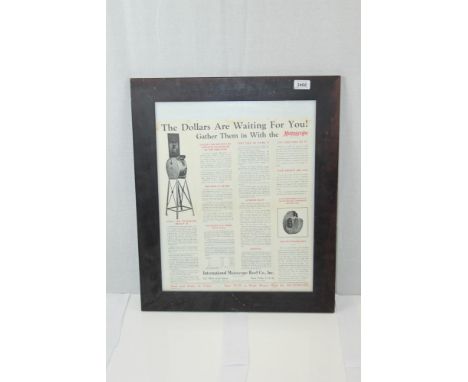 Original framed leaflet for Mutoscope machine