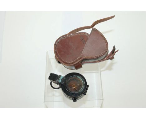 British Officers' compass in leather case