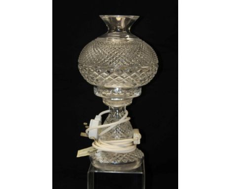 Waterford crystal bedside lamp with globular shade, 35cm in height   CONDITION REPORT  Very good condition
