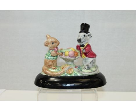Goldscheider figure group - Town Mouse and Country Mouse - impressed and painted marks to base   CONDITION REPORT  No repairs