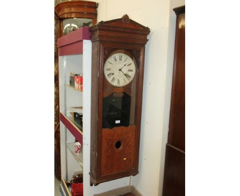 19th century American made Bundy Time Recorder wall clock with double-wind time-only spring-driven movement, possibly by Seth