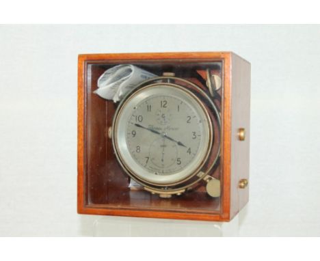 1970s / 1980s Mercer Marine Chronometer with two day movement, silvered dial with Arabic numerals, signed - 'Thomas Mercer No