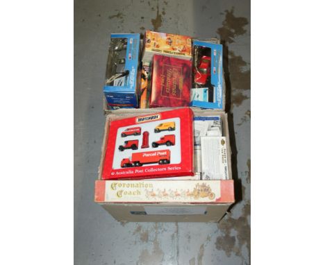 Diecast boxed selection - including Coronation Coach, by Lesney, Matchbox Power of the Press, Great Beers of the World, plus 