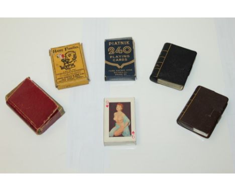 Six sets of playing cards - including Glamour, Happy Families, Black and White Whisky, Lexicon and others 