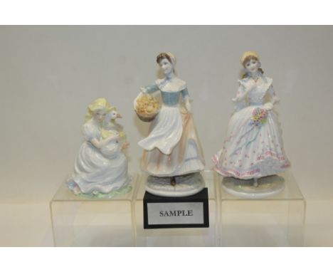 Two Royal Worcester limited edition figures - The Village Bride and Bakers Wife.  Two Coalport limited edition figures - Loui