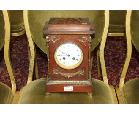 Early 20th century Regency-style mantel clock with eight day French movement striking on a gong, signed - S. Marti 160648, wh