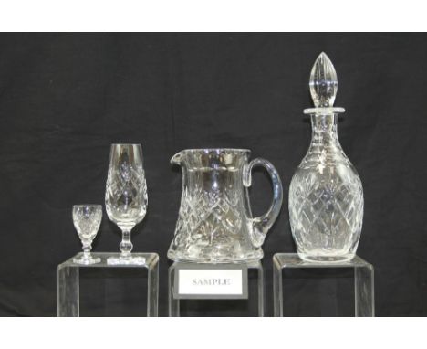 Selection of cut glassware - including Royal Doulton water jug and decanter (21 pieces)