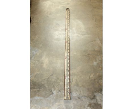 Vintage three-stage mahogany and brass bound surveyors' rule