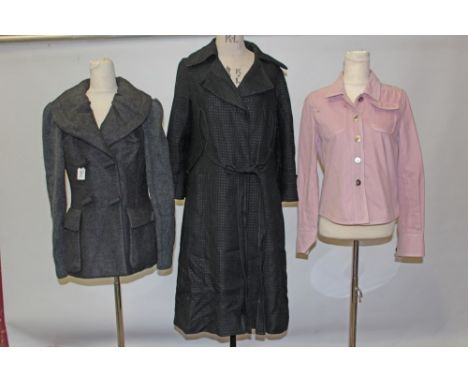 Louis Vuitton ladies clothing - including grey cashmere-mix jacket with cream silk lining, grey and black wool-mix coat and p