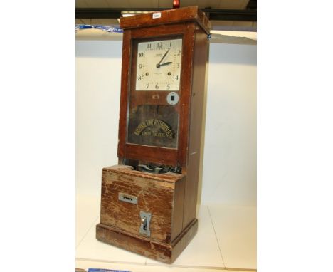 National Time Recorder, St. Mary Cray Kent - oak cased clocking-in machine