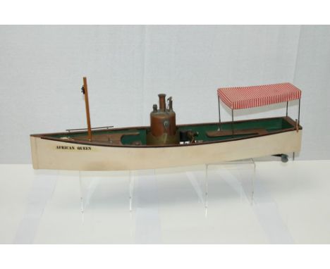 Live Steam Model - The African Queen, in custom-made carrying box   CONDITION REPORT  70cm Unknown to us if working