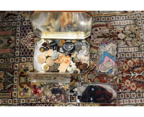 Large selection of antique and vintage beads and beaded items and pieces, curtain trims, lampshade trims, garment and handbag