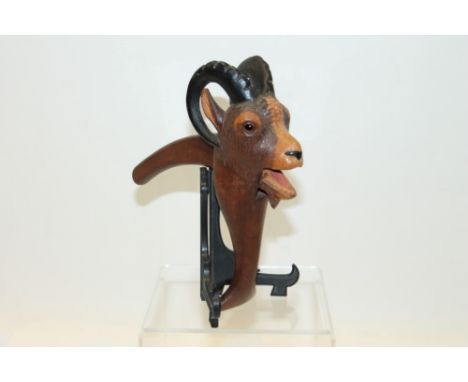Black Forest carved nutcracker in the form of a chamois head