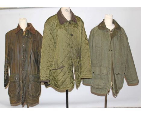 Gentlemen's vintage countrywear Barbour Border jacket with separate Barbour lining, Barbour lightweight jacket and Laird and 