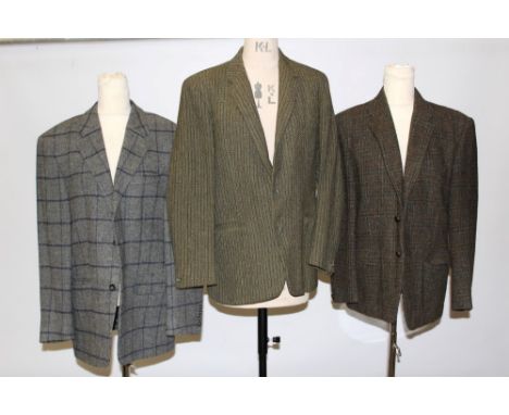 Gentlemen's vintage tweed jackets - makers include Yves Saint Laurent and Boden (4)   CONDITION REPORT  These are unsized - p